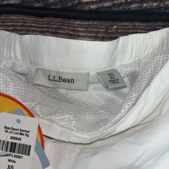 NWT LL Bean Nylon Shorts Women XS WHITE Nylon Drawstring Lined Outdoor UPF 50+ - Picture 3 of 7